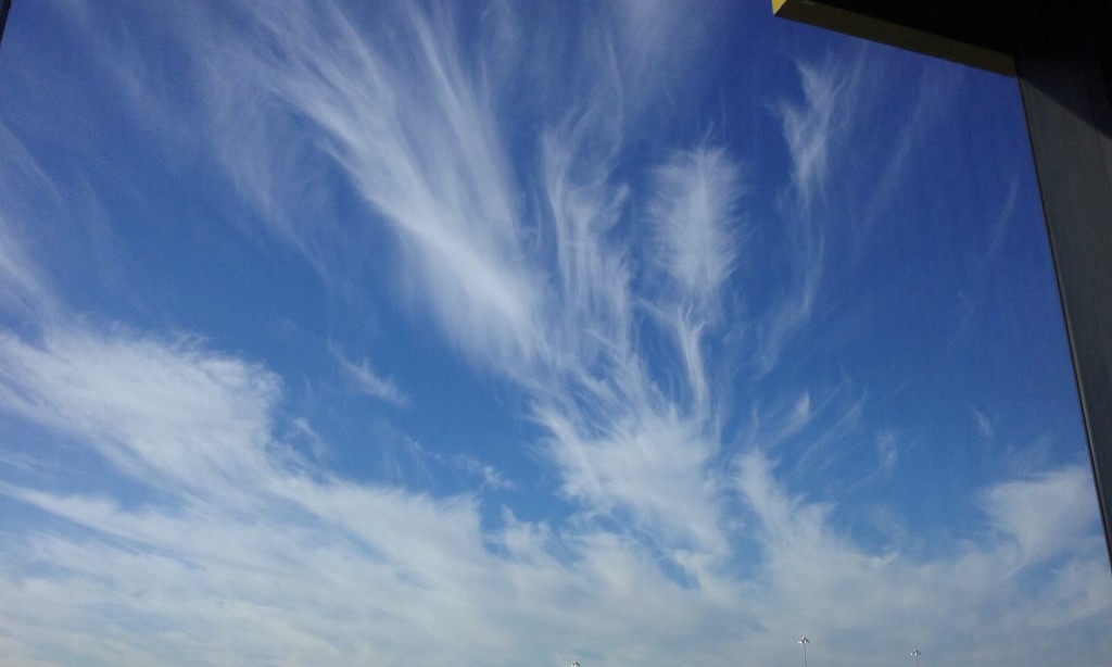 Very cool feathery clouds and blue sky