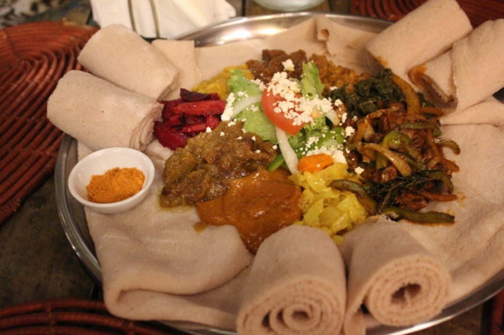 Ethiopian fare at Madam Taitou Restaurant. Cape Town
