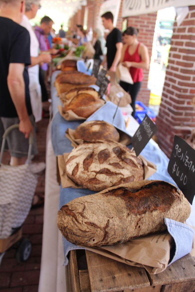 Fresh bread at the farmer's market. farmer's market